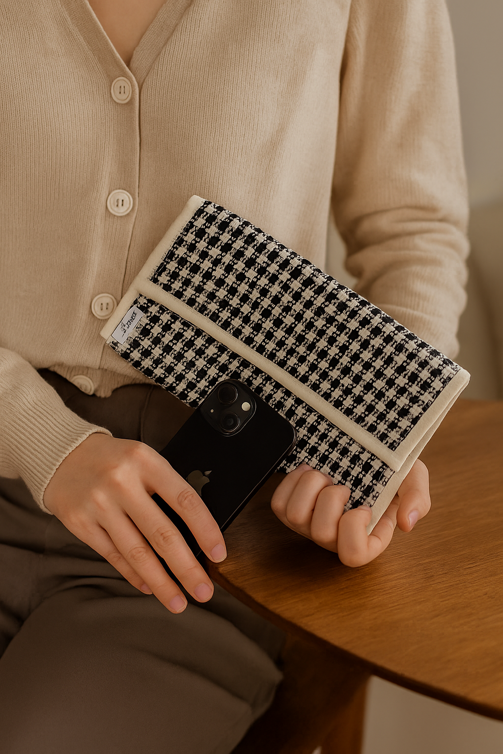 Akhirah Clutch-Black and White