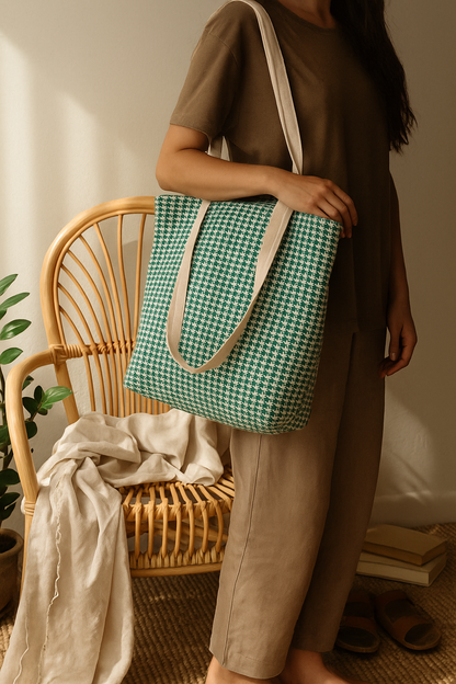 Akhirah Tote-Green & White