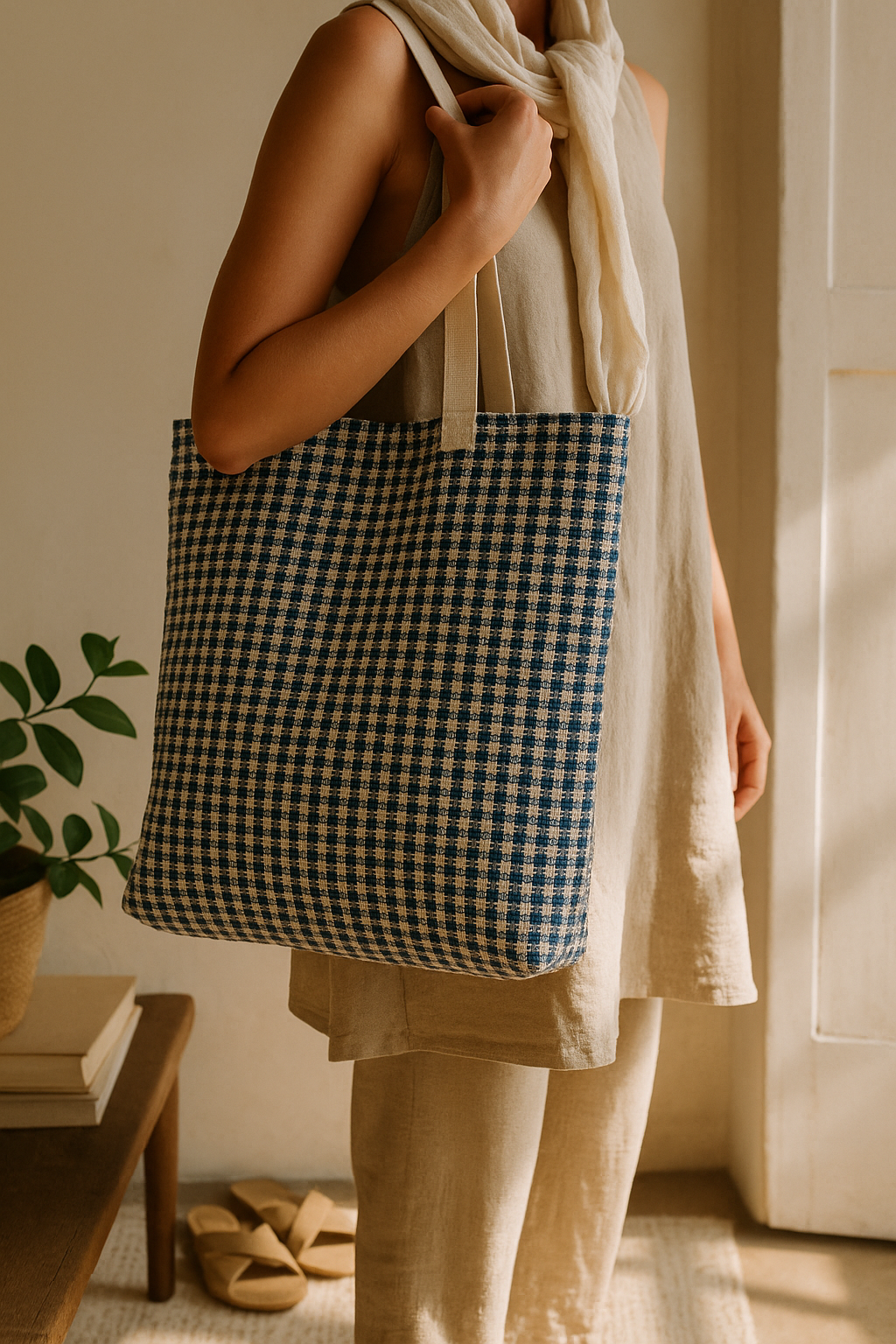 Akhirah Tote- Blue & White