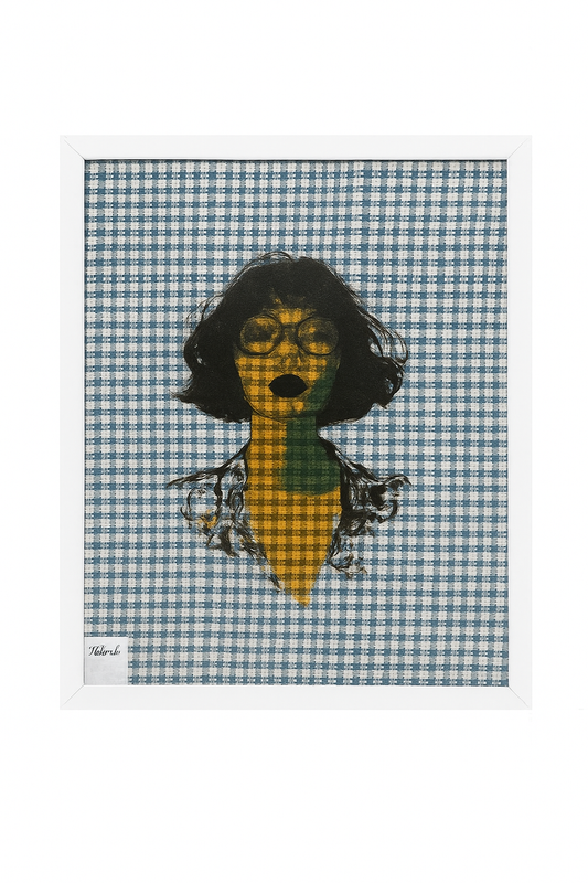 Akhirah It Girl Art Frame- Blue and White
