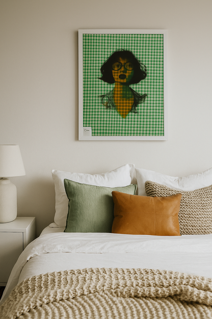 Akhirah It Girl Art Frame- Green and White