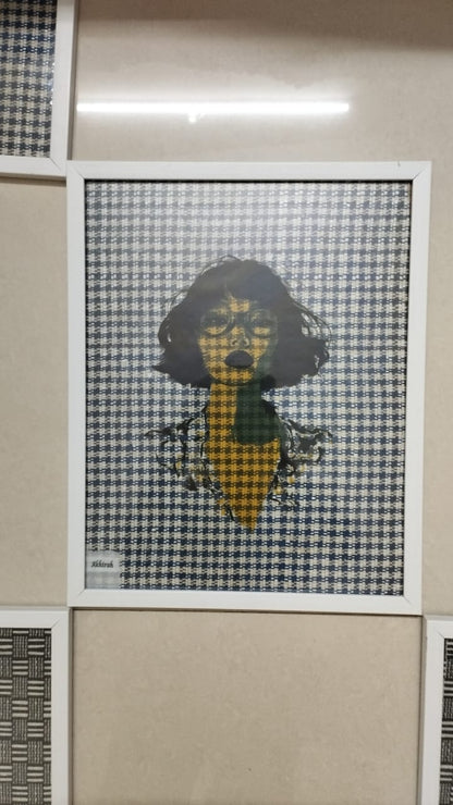 Akhirah It Girl Art Frame- Blue and White